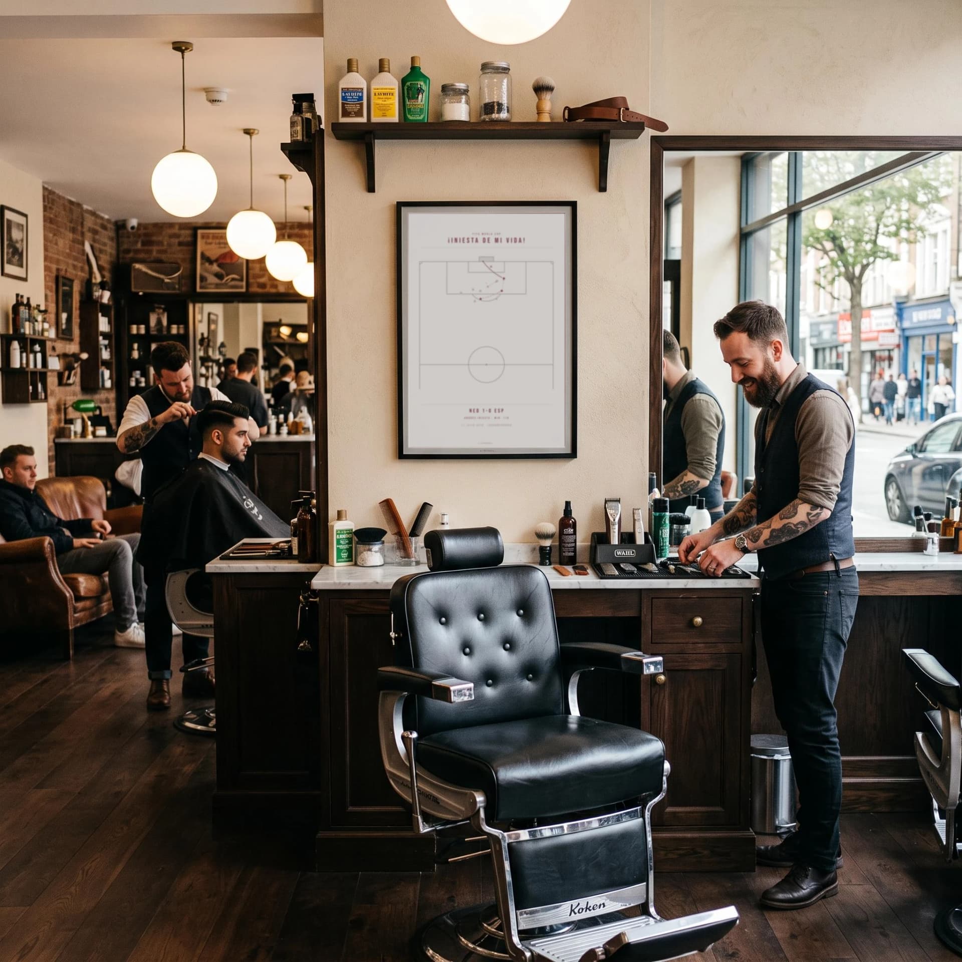 Póster LegendGoals en barbería